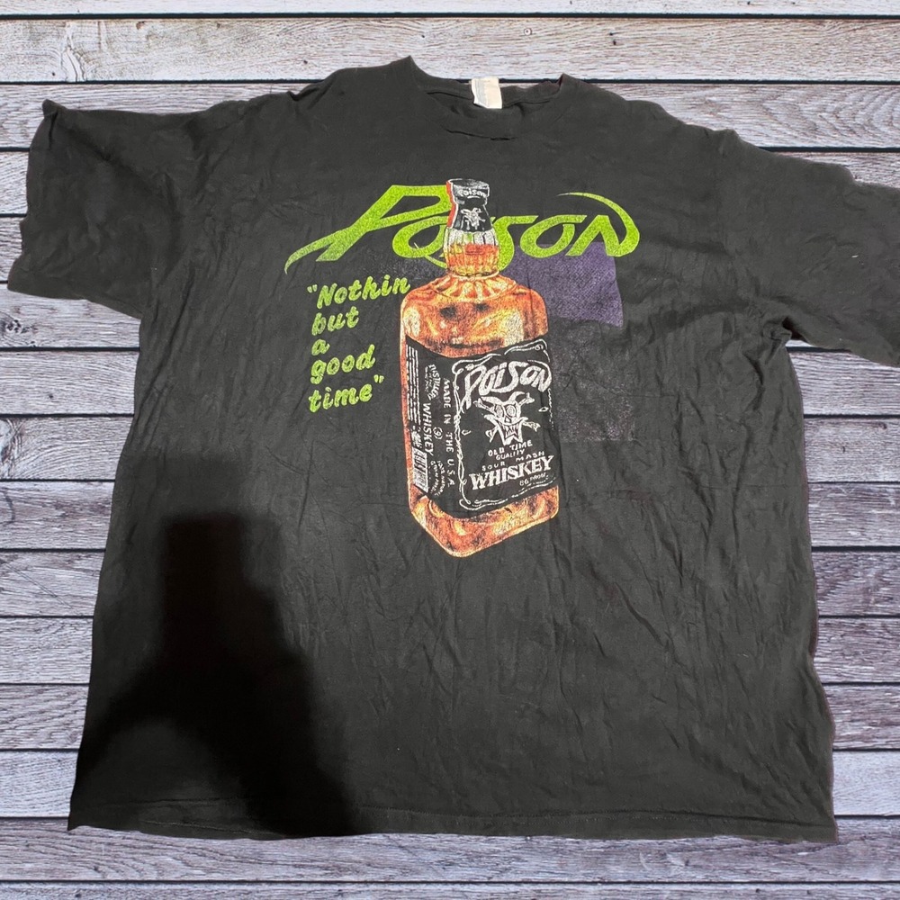 Vintage Port & Company 3XL Poison T-Shirt Mens Black 1988 Whiskey Graphic Tee